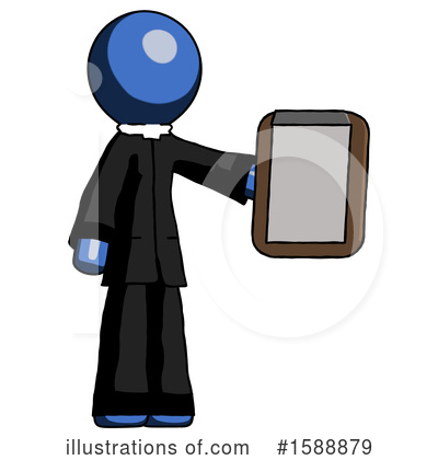 Royalty-Free (RF) Blue Design Mascot Clipart Illustration by Leo Blanchette - Stock Sample #1588879