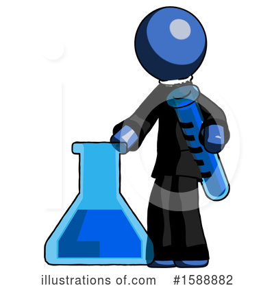 Royalty-Free (RF) Blue Design Mascot Clipart Illustration by Leo Blanchette - Stock Sample #1588882