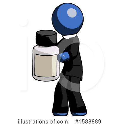 Royalty-Free (RF) Blue Design Mascot Clipart Illustration by Leo Blanchette - Stock Sample #1588889