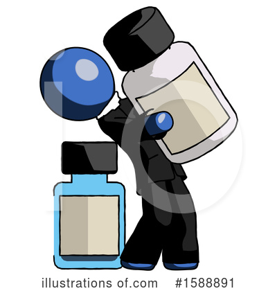 Royalty-Free (RF) Blue Design Mascot Clipart Illustration by Leo Blanchette - Stock Sample #1588891