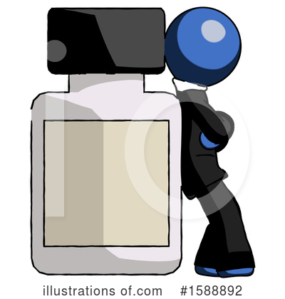 Royalty-Free (RF) Blue Design Mascot Clipart Illustration by Leo Blanchette - Stock Sample #1588892