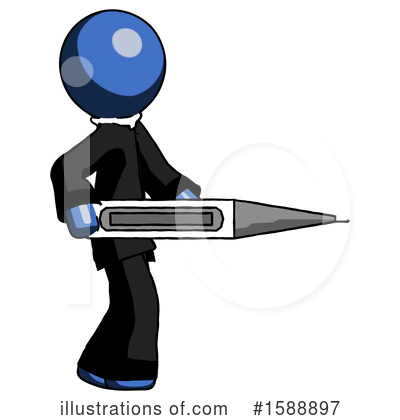Royalty-Free (RF) Blue Design Mascot Clipart Illustration by Leo Blanchette - Stock Sample #1588897
