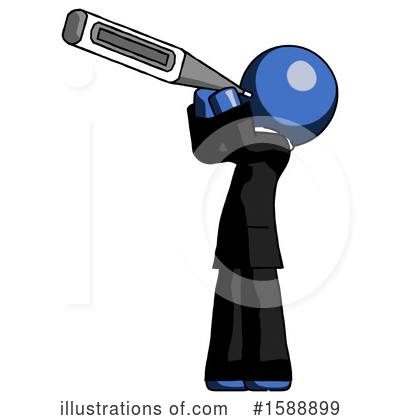 Royalty-Free (RF) Blue Design Mascot Clipart Illustration by Leo Blanchette - Stock Sample #1588899