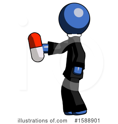 Royalty-Free (RF) Blue Design Mascot Clipart Illustration by Leo Blanchette - Stock Sample #1588901