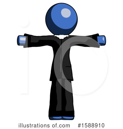 Royalty-Free (RF) Blue Design Mascot Clipart Illustration by Leo Blanchette - Stock Sample #1588910