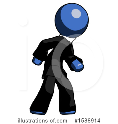 Royalty-Free (RF) Blue Design Mascot Clipart Illustration by Leo Blanchette - Stock Sample #1588914