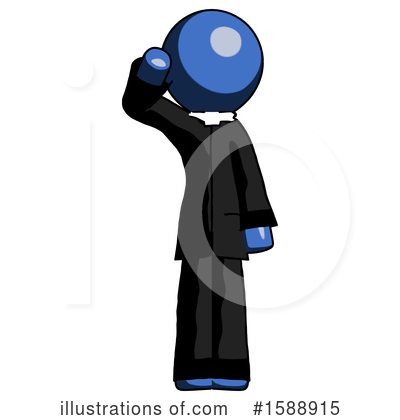Royalty-Free (RF) Blue Design Mascot Clipart Illustration by Leo Blanchette - Stock Sample #1588915