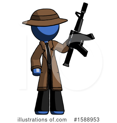 Royalty-Free (RF) Blue Design Mascot Clipart Illustration by Leo Blanchette - Stock Sample #1588953