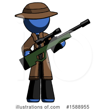 Royalty-Free (RF) Blue Design Mascot Clipart Illustration by Leo Blanchette - Stock Sample #1588955