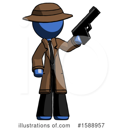 Royalty-Free (RF) Blue Design Mascot Clipart Illustration by Leo Blanchette - Stock Sample #1588957