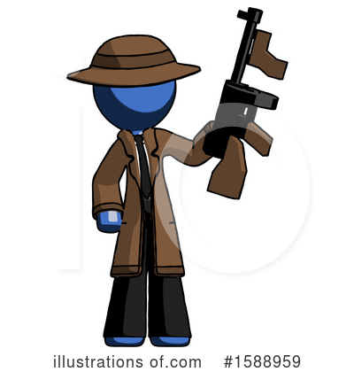Royalty-Free (RF) Blue Design Mascot Clipart Illustration by Leo Blanchette - Stock Sample #1588959