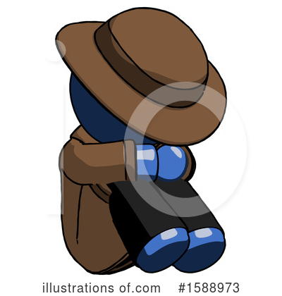 Royalty-Free (RF) Blue Design Mascot Clipart Illustration by Leo Blanchette - Stock Sample #1588973