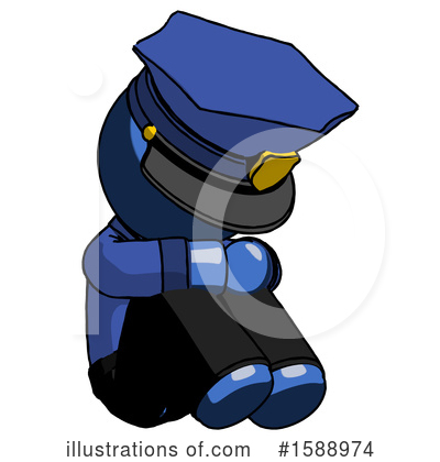 Royalty-Free (RF) Blue Design Mascot Clipart Illustration by Leo Blanchette - Stock Sample #1588974