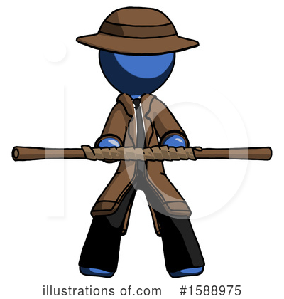 Royalty-Free (RF) Blue Design Mascot Clipart Illustration by Leo Blanchette - Stock Sample #1588975