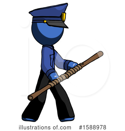 Royalty-Free (RF) Blue Design Mascot Clipart Illustration by Leo Blanchette - Stock Sample #1588978