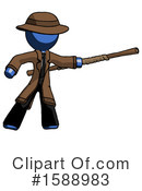 Blue Design Mascot Clipart #1588983 by Leo Blanchette