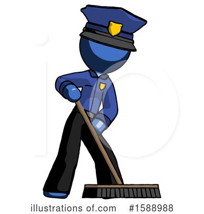 Royalty-Free (RF) Blue Design Mascot Clipart Illustration by Leo Blanchette - Stock Sample #1588988