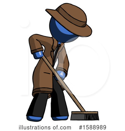 Royalty-Free (RF) Blue Design Mascot Clipart Illustration by Leo Blanchette - Stock Sample #1588989