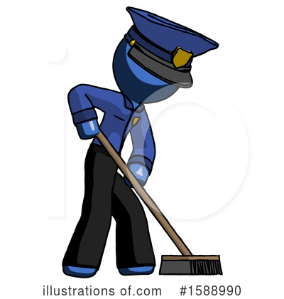 Royalty-Free (RF) Blue Design Mascot Clipart Illustration by Leo Blanchette - Stock Sample #1588990