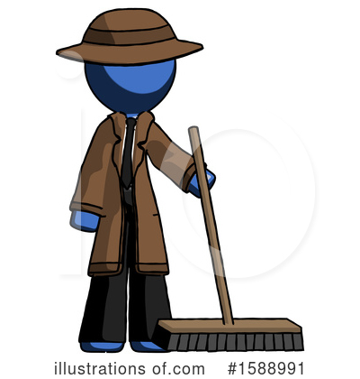 Royalty-Free (RF) Blue Design Mascot Clipart Illustration by Leo Blanchette - Stock Sample #1588991