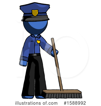 Royalty-Free (RF) Blue Design Mascot Clipart Illustration by Leo Blanchette - Stock Sample #1588992