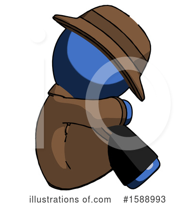 Royalty-Free (RF) Blue Design Mascot Clipart Illustration by Leo Blanchette - Stock Sample #1588993
