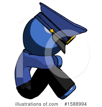 Royalty-Free (RF) Blue Design Mascot Clipart Illustration by Leo Blanchette - Stock Sample #1588994