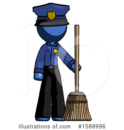 Royalty-Free (RF) Blue Design Mascot Clipart Illustration by Leo Blanchette - Stock Sample #1588996