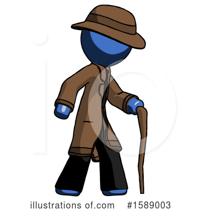 Royalty-Free (RF) Blue Design Mascot Clipart Illustration by Leo Blanchette - Stock Sample #1589003
