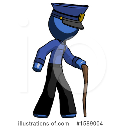 Royalty-Free (RF) Blue Design Mascot Clipart Illustration by Leo Blanchette - Stock Sample #1589004