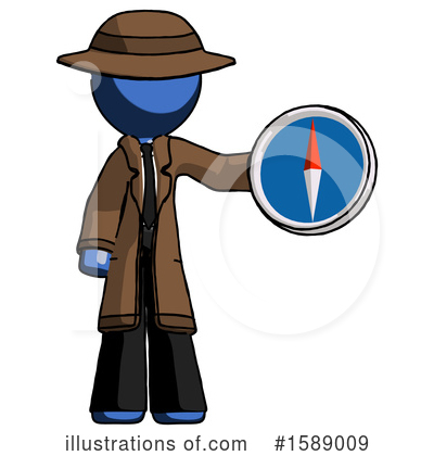 Royalty-Free (RF) Blue Design Mascot Clipart Illustration by Leo Blanchette - Stock Sample #1589009