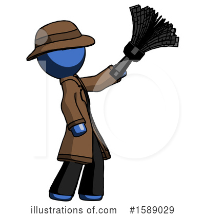 Royalty-Free (RF) Blue Design Mascot Clipart Illustration by Leo Blanchette - Stock Sample #1589029