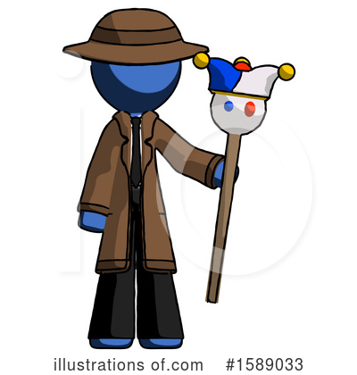 Royalty-Free (RF) Blue Design Mascot Clipart Illustration by Leo Blanchette - Stock Sample #1589033
