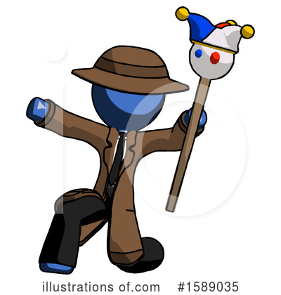 Royalty-Free (RF) Blue Design Mascot Clipart Illustration by Leo Blanchette - Stock Sample #1589035