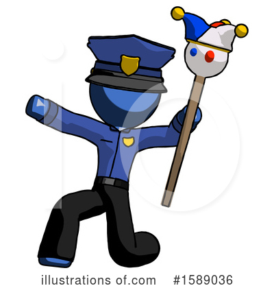 Royalty-Free (RF) Blue Design Mascot Clipart Illustration by Leo Blanchette - Stock Sample #1589036