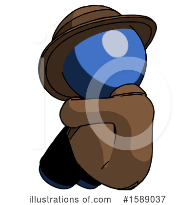 Royalty-Free (RF) Blue Design Mascot Clipart Illustration by Leo Blanchette - Stock Sample #1589037