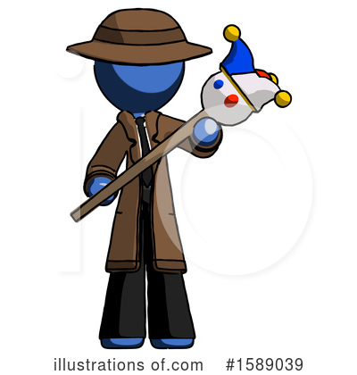 Royalty-Free (RF) Blue Design Mascot Clipart Illustration by Leo Blanchette - Stock Sample #1589039