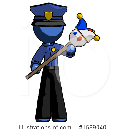 Royalty-Free (RF) Blue Design Mascot Clipart Illustration by Leo Blanchette - Stock Sample #1589040