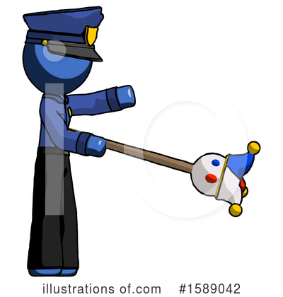 Royalty-Free (RF) Blue Design Mascot Clipart Illustration by Leo Blanchette - Stock Sample #1589042