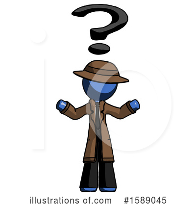 Royalty-Free (RF) Blue Design Mascot Clipart Illustration by Leo Blanchette - Stock Sample #1589045
