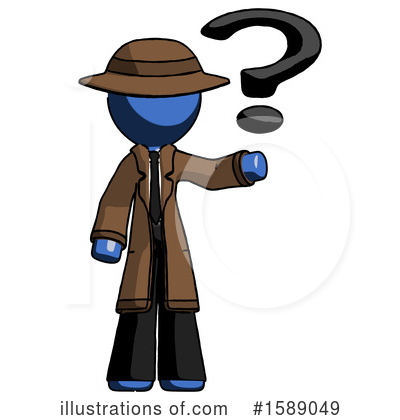Royalty-Free (RF) Blue Design Mascot Clipart Illustration by Leo Blanchette - Stock Sample #1589049