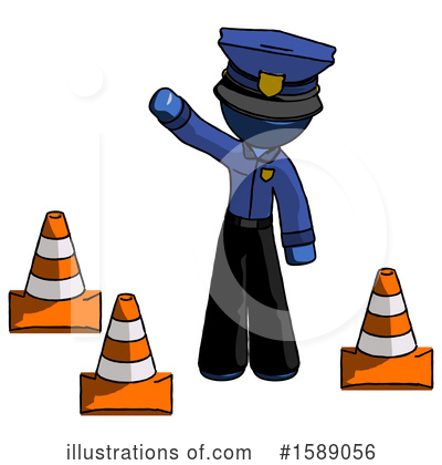 Royalty-Free (RF) Blue Design Mascot Clipart Illustration by Leo Blanchette - Stock Sample #1589056