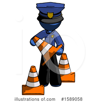 Royalty-Free (RF) Blue Design Mascot Clipart Illustration by Leo Blanchette - Stock Sample #1589058