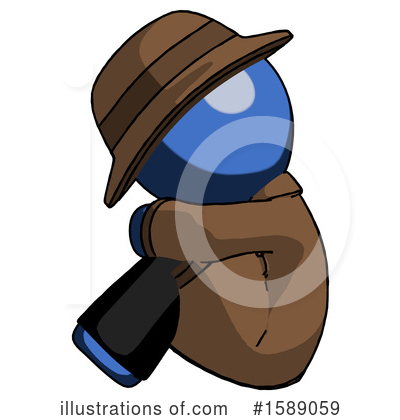 Royalty-Free (RF) Blue Design Mascot Clipart Illustration by Leo Blanchette - Stock Sample #1589059