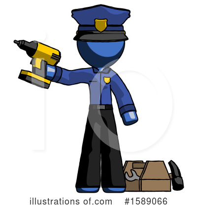 Royalty-Free (RF) Blue Design Mascot Clipart Illustration by Leo Blanchette - Stock Sample #1589066