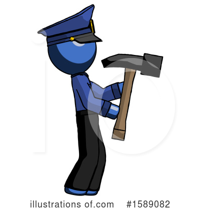 Royalty-Free (RF) Blue Design Mascot Clipart Illustration by Leo Blanchette - Stock Sample #1589082