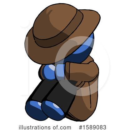 Royalty-Free (RF) Blue Design Mascot Clipart Illustration by Leo Blanchette - Stock Sample #1589083