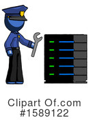 Blue Design Mascot Clipart #1589122 by Leo Blanchette