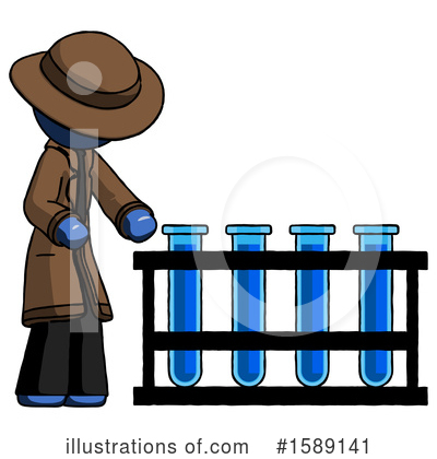 Royalty-Free (RF) Blue Design Mascot Clipart Illustration by Leo Blanchette - Stock Sample #1589141