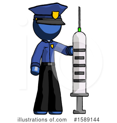Royalty-Free (RF) Blue Design Mascot Clipart Illustration by Leo Blanchette - Stock Sample #1589144